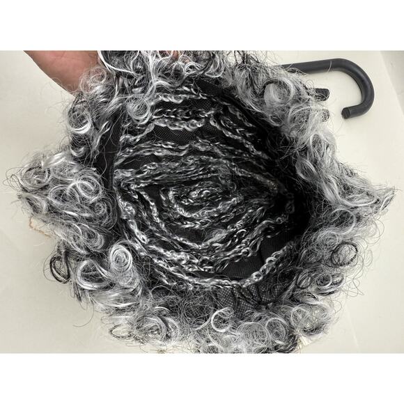 Old Lady Cosplay Grandma gray wig cane glasses chain necklace 100th day school.. - Picture 5 of 12